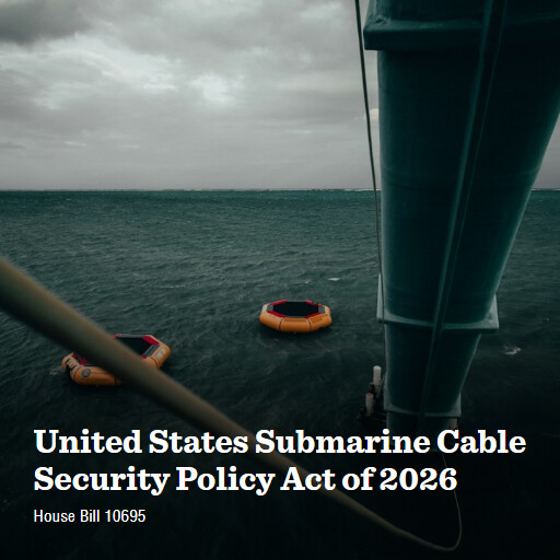 H.R.10695 119 United States Submarine Cable Security Policy Act of 2026