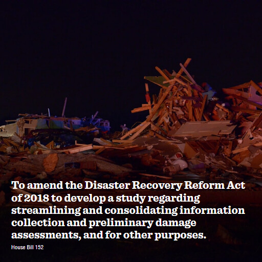 H.R.152 119 To amend the Disaster Recovery Reform Act of 2018 to develop a study regarding streamlinin