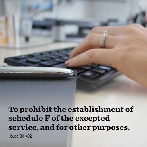 H.R.492 119 To prohibit the establishment of schedule F of the excepted service and for other purposes