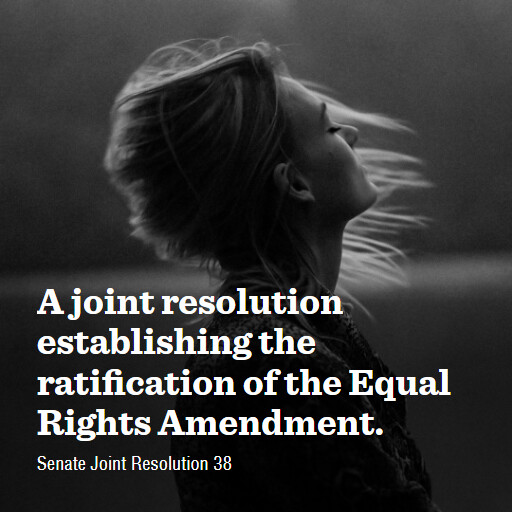 S.J.Res.38 119 A joint resolution establishing the ratification of the Equal Rights Amendment