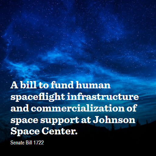 S.1722 119 A bill to fund human spaceflight infrastructure and commercialization of space support at