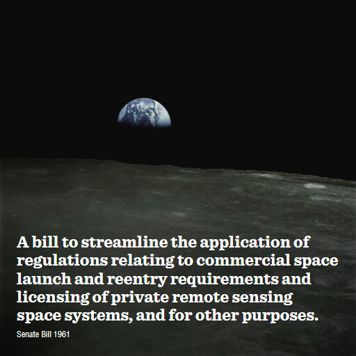 S.1961 119 A bill to streamline the application of regulations relating to commercial space launch an