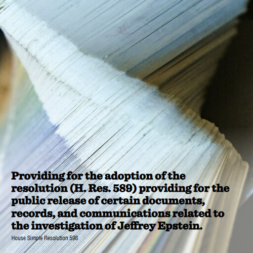 H.Res.598 119 Providing for the adoption of the resolution H Res 589 providing for the public release of