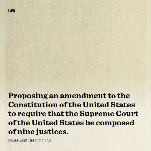 H.J.Res.40 117 Proposing an amendment to the Constitution of the United States to require that the Suprem