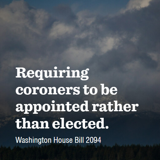 WA HB2094 2025 2026 Requiring coroners to be appointed rather than elected