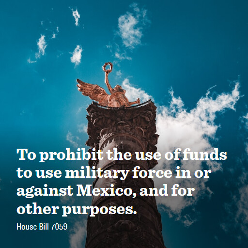 H.R.7059 119 To prohibit the use of funds to use military force in or against Mexico and for other purp
