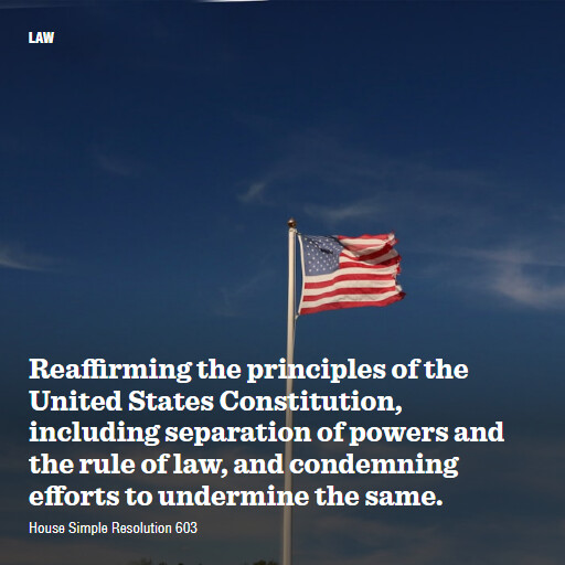 H.Res.603 119 Reaffirming the principles of the United States Constitution including separation of power
