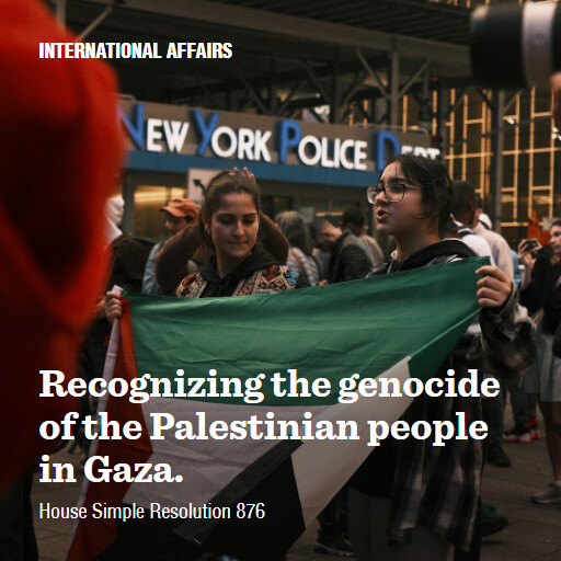 H.Res.876 119 Recognizing the genocide of the Palestinian people in Gaza 2