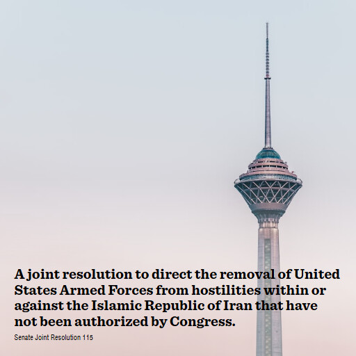 S.J.Res.115 119 A joint resolution to direct the removal of United States Armed Forces from hostilities wi