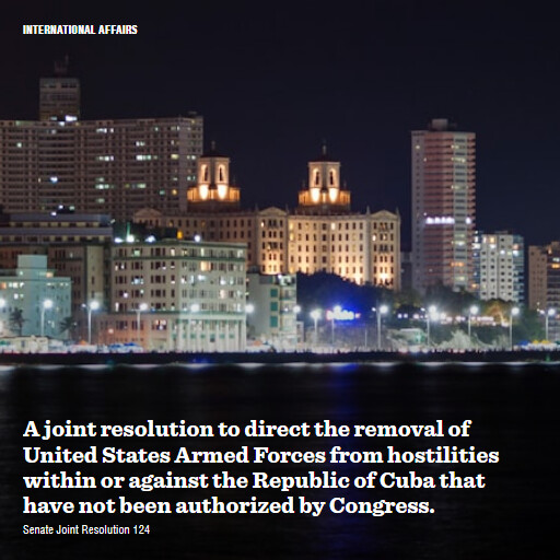 S.J.Res.124 119 A joint resolution to direct the removal of United States Armed Forces from hostilities wi