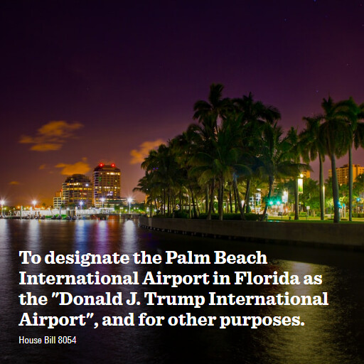 H.R.8054 119 To designate the Palm Beach International Airport in Florida as the Donald J Trump Interna
