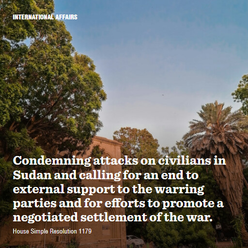 H.Res.1179 119 Condemning attacks on civilians in Sudan and calling for an end to external support to the