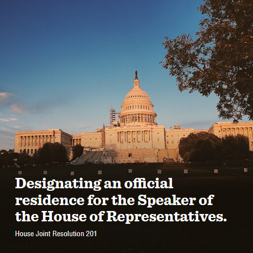 H.J.Res.201 119 Designating an official residence for the Speaker of the House of Representatives