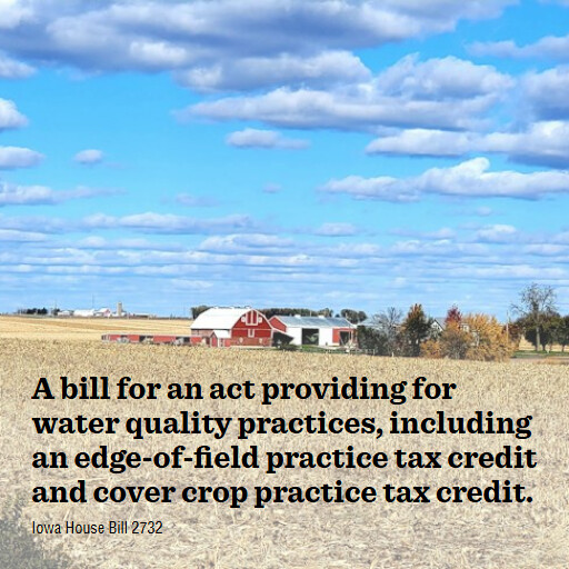IA HF2732 2025 2026 A bill for an act providing for water quality practices including an edgeoffield practice