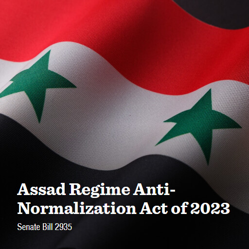 S.2935 118 Assad Regime AntiNormalization Act of 2023